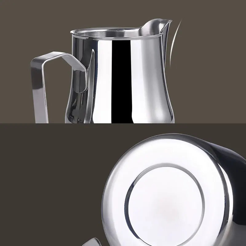 Stainless Steel Milk Frothing Pitcher Professional Milk Pitcher Jug Espresso Coffee Barista Craft Cappuccino Frother Cream Cup Peaceful Pleasures Health and Wellness