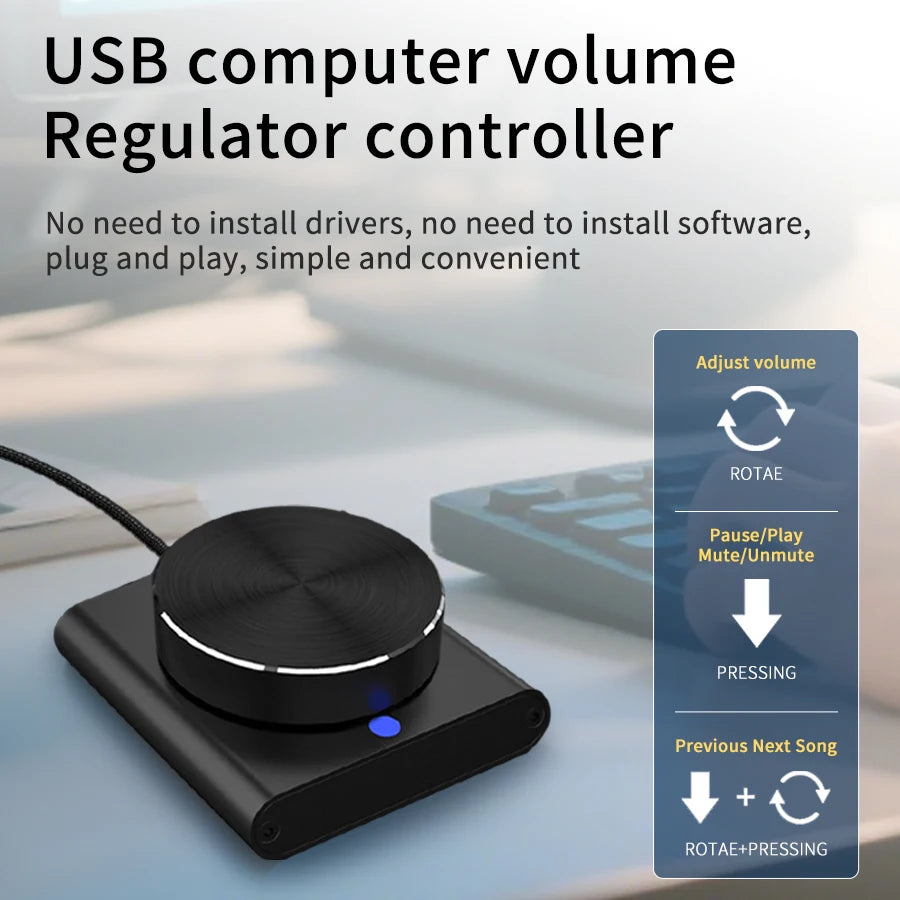 USB Volume Control Knob 2 Modes Multimedia Controller PC Computer Speaker Audio Volume Controller for Windows/Android/Mac IOS Peaceful Pleasures Health and Wellness Default Title