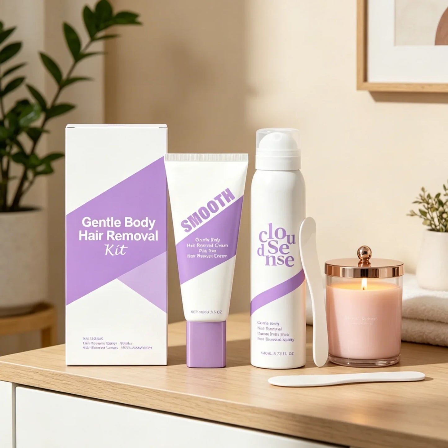 Gentle Body Hair Removal Cream Kit – Moisturizing & Soothing
