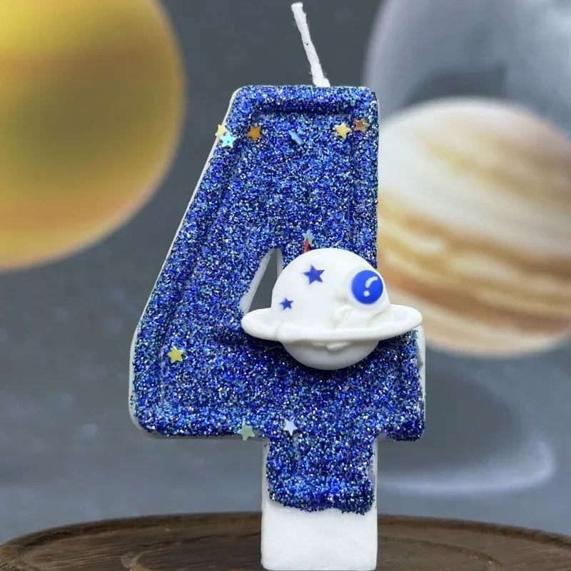 Children Party Boys Birthday Number Candle Cake Topper Blue Planetary Universe Baby One Year Old Dessert Decor Baking Supplies l Peaceful Pleasures Health and Wellness 4