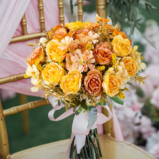 Artificial Silk Roses & Peony Bouquet | Wedding & Home Decor Artificial Flower Bouquet Peaceful Pleasures Health and Wellness