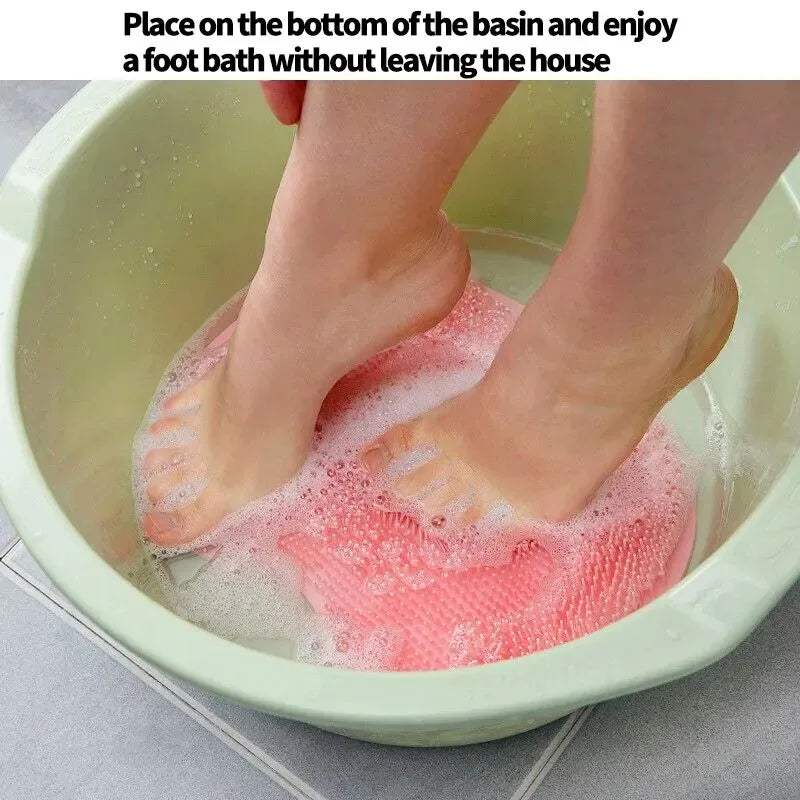 Silicone Foot Scrubber Massage Pad – Non-Slip Bath Mat
