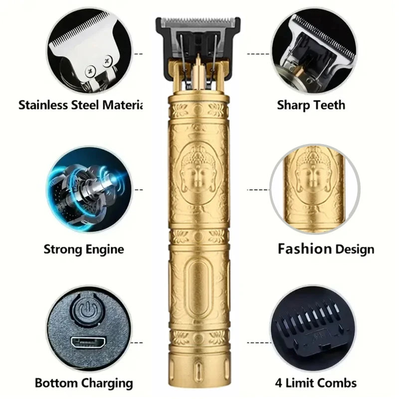 XMSJ T9 USB Rechargeable Hair Clipper & Beard Trimmer for Men