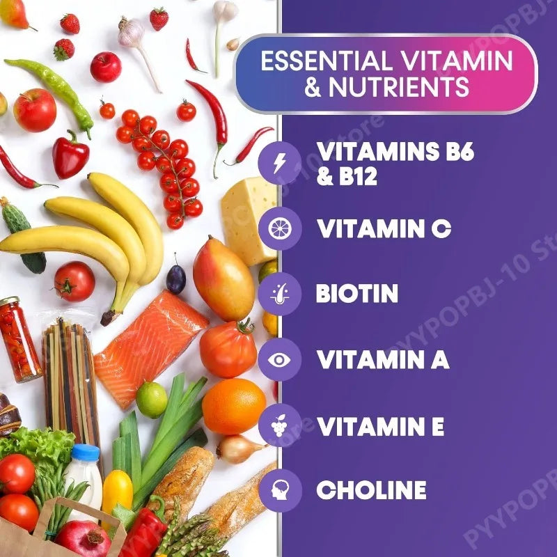 Adult Multivitamin Gummies – Vitamins A, C, D & B12 | 90 Count