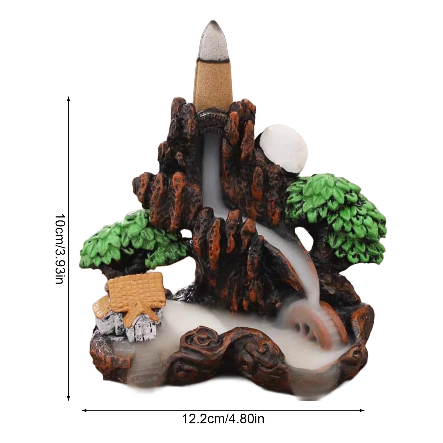 Resin Ceramic Backflow Incense Burners Home Decor Diffuser with Unique Smoke Downward Flow Design for Living Room Bedroom Peaceful Pleasures Health and Wellness C