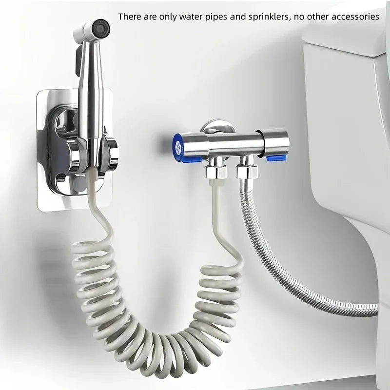 High-Pressure Handheld Shower Kit | Stainless Steel + 4.8ft Hose