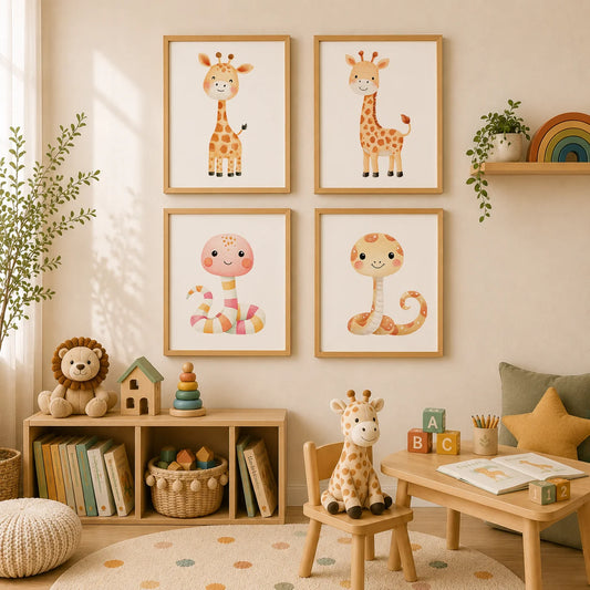 Cute Baby Animal Canvas Prints | Kids Nursery Wall Art Posters Canvas Wall Art Peaceful Pleasures Health and Wellness