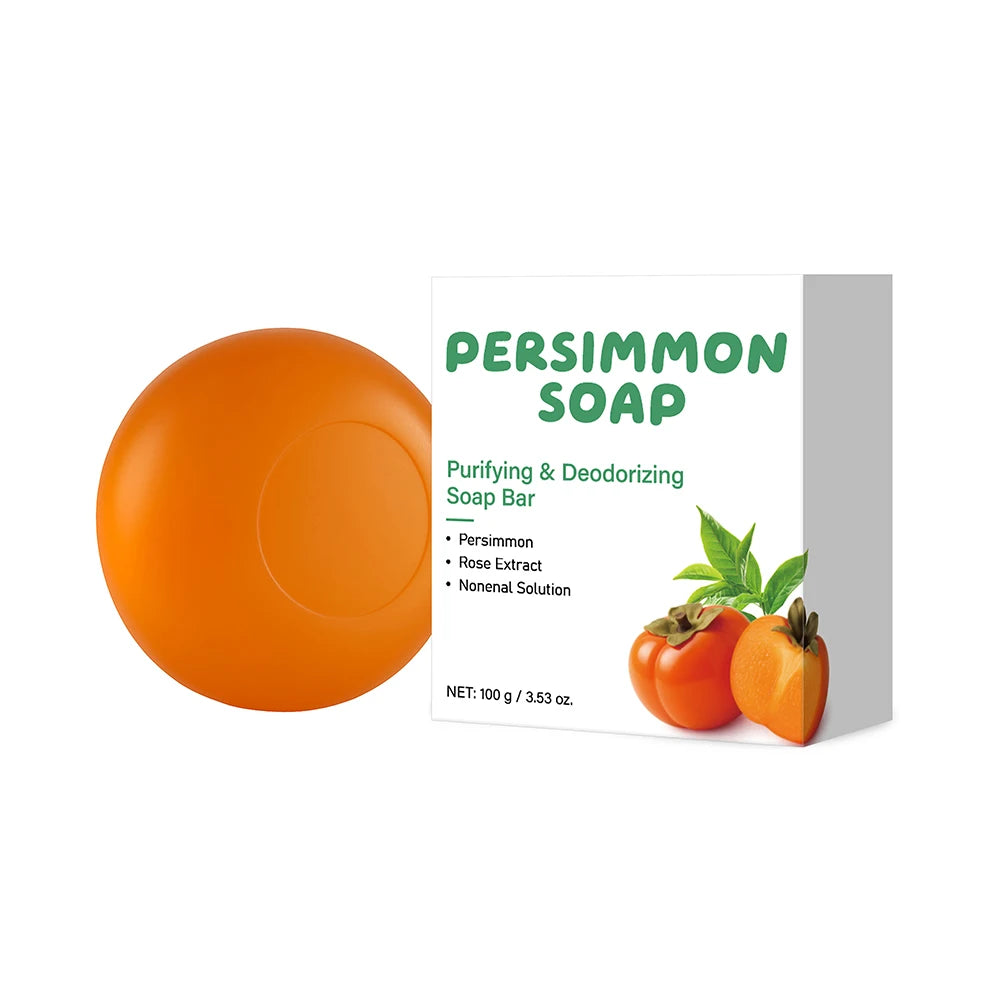 1/3/5PCS Persimmon & Green Tea Soap Bar for Body Odor, Natural Deodorizing For Unisex ,Gentle on All Skin Types Body Odor Soap Peaceful Pleasures Health and Wellness 1PC