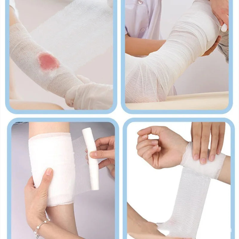 10-Pack PBT Elastic Bandages | First Aid Wound Dressing Rolls
