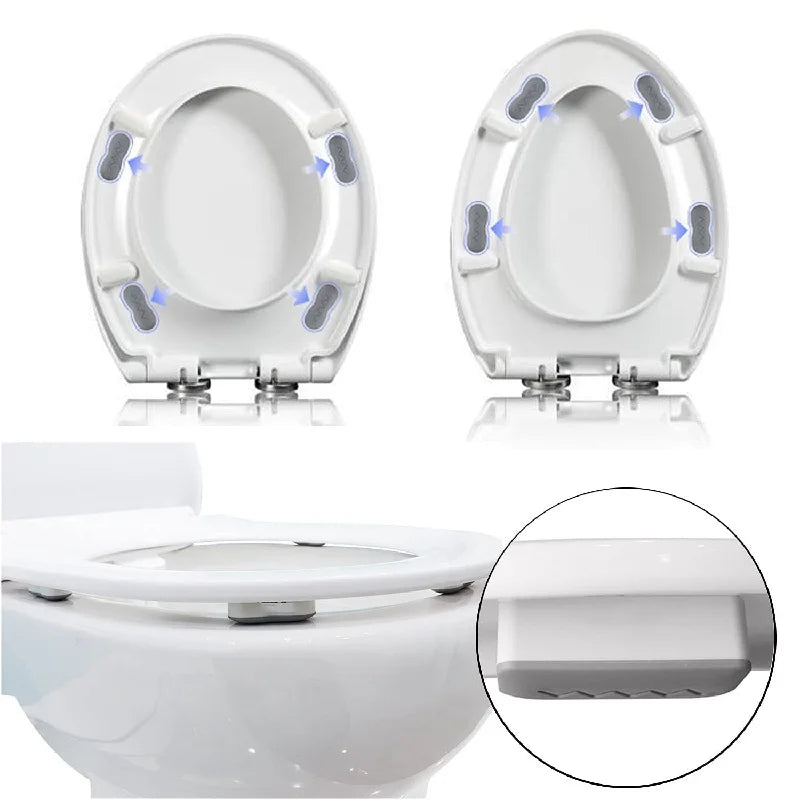 4-Pack Toilet Seat Bumper Pads – Non-Slip Adhesive Cushions