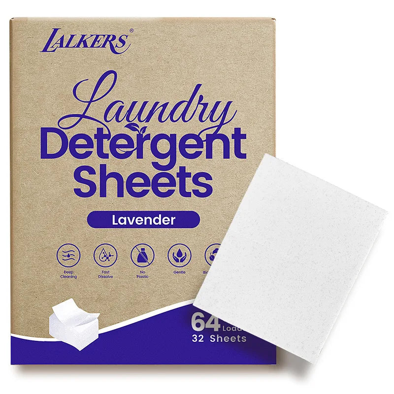 32-Sheet Laundry Detergent Sheets Laundry Bubble Wrap Cleaning Stain Removal and Fragrance-Retaining Laundry Sheets No Residue Peaceful Pleasures Health and Wellness Lavender