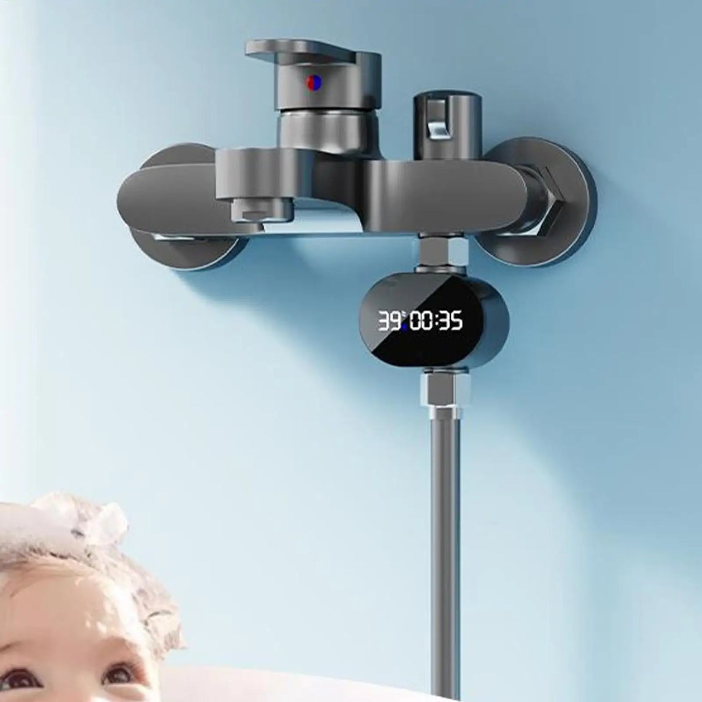 LED Digital Shower Temperature Monitor | Color-Change Display