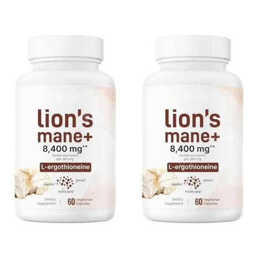 Lion's Mane Mushroom Extract 8400mg + L-Ergothioneine 240 Caps Mushroom Extract Supplement Peaceful Pleasures Health and Wellness