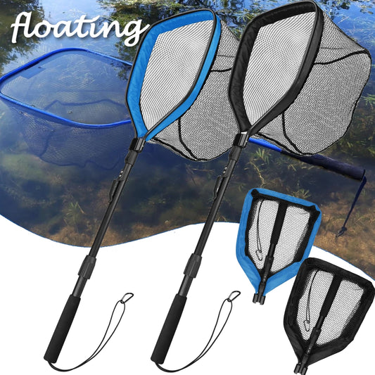 Floating Fishing Landing Net | Rubber Coated Telescoping Handle Fishing Landing Net Peaceful Pleasures Health and Wellness