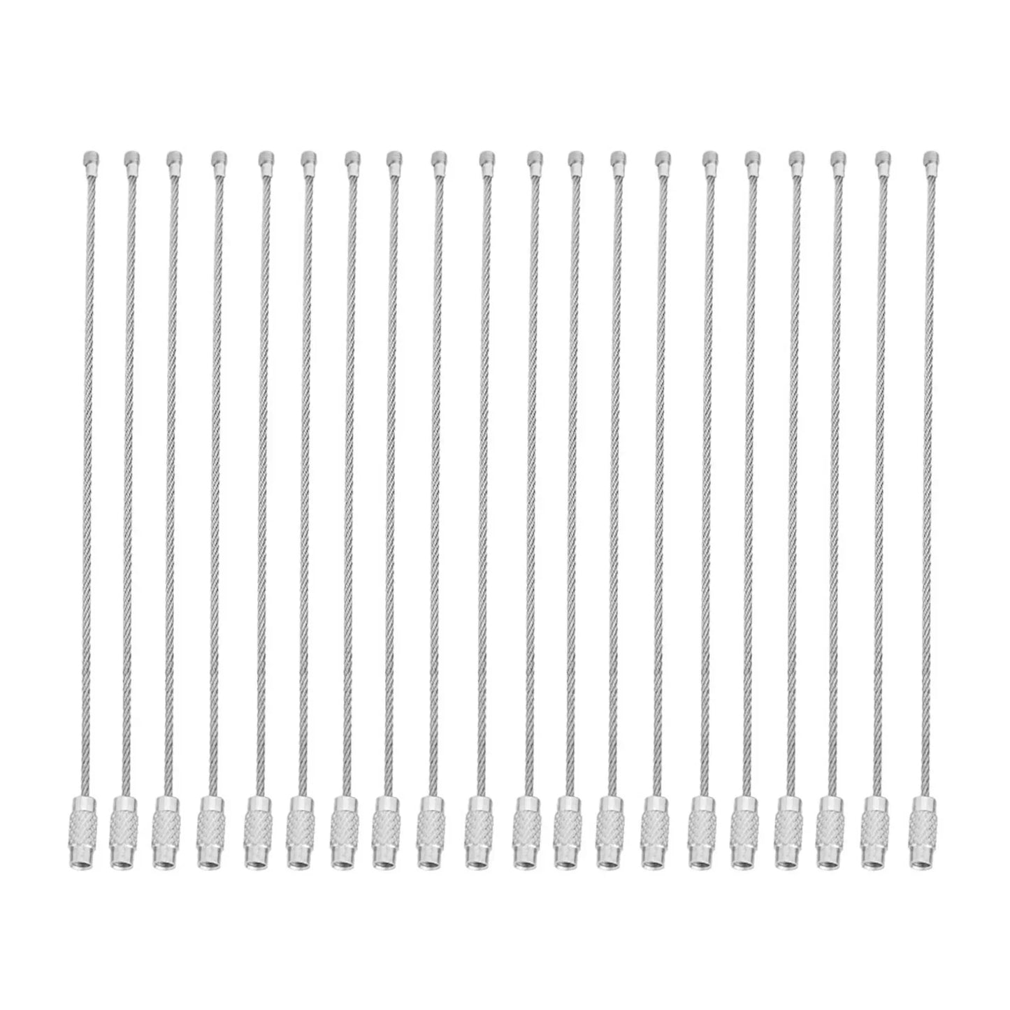 Bag Stainless Steel Wire Keychains Cable Rope Key Ring Screw Locking