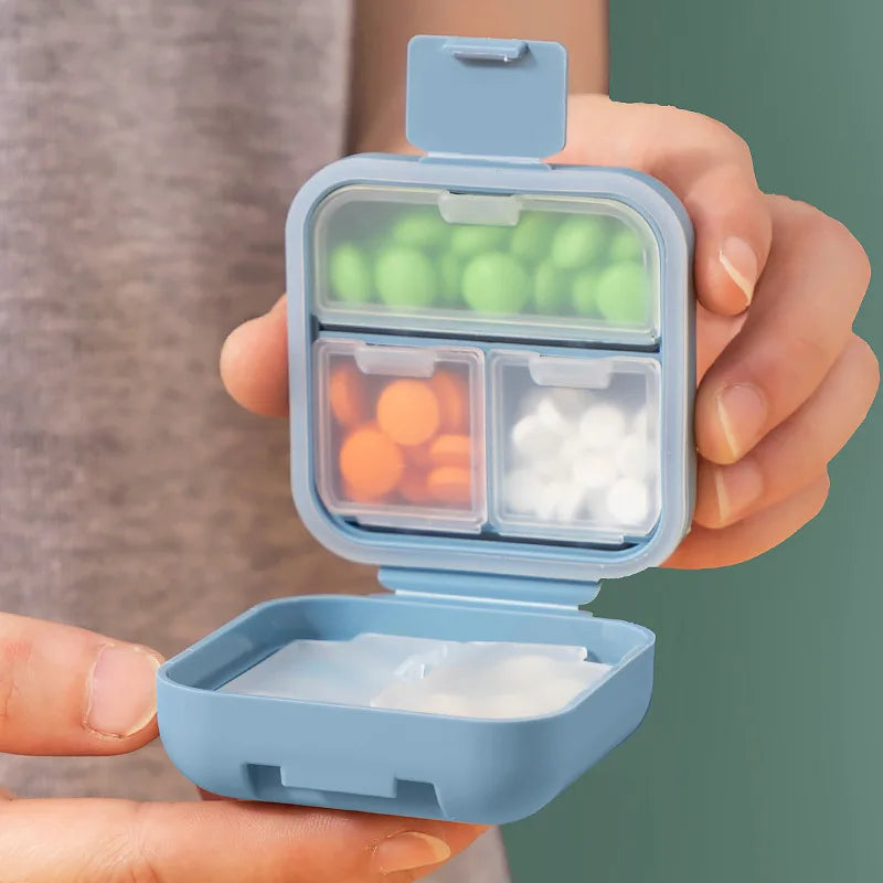 1pc Portable Sealed Pill Storage Box Compartment Portable Mini Pill Box Travel Pill Case Medicine Container Peaceful Pleasures Health and Wellness