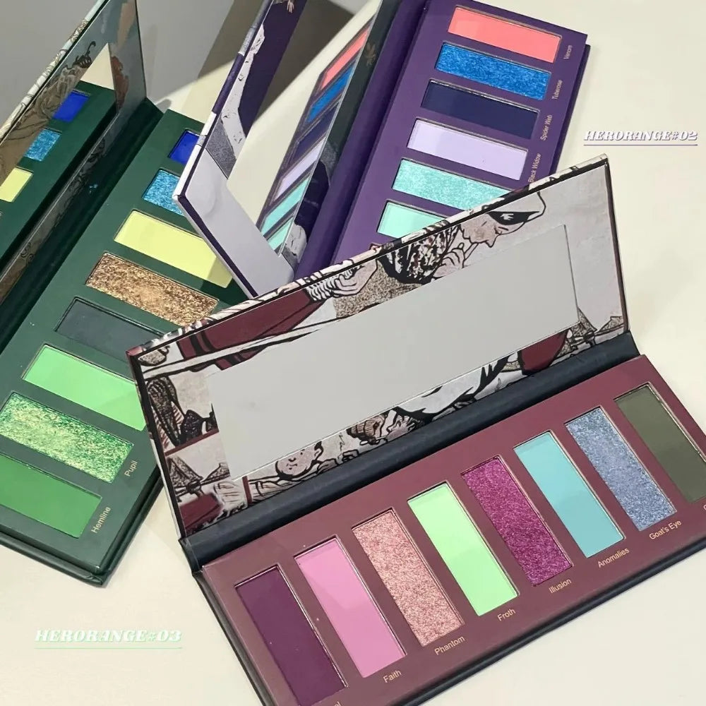 8-Color Smoked Green Eyeshadow Palette | Glitter & Metallic