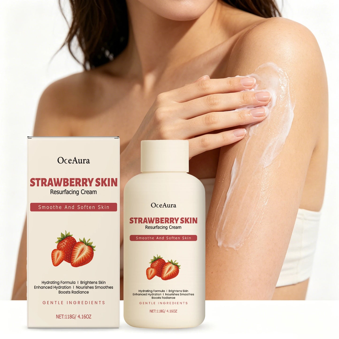OceAura Strawberry Body Cream 118g – Moisturize & Smooth Skin
