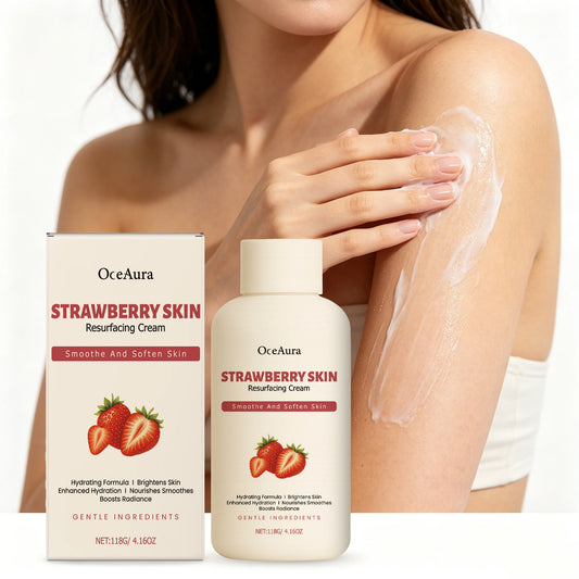 OceAura Strawberry Body Cream 118g – Moisturize & Smooth Skin Body Moisturizing Cream Peaceful Pleasures Health and Wellness