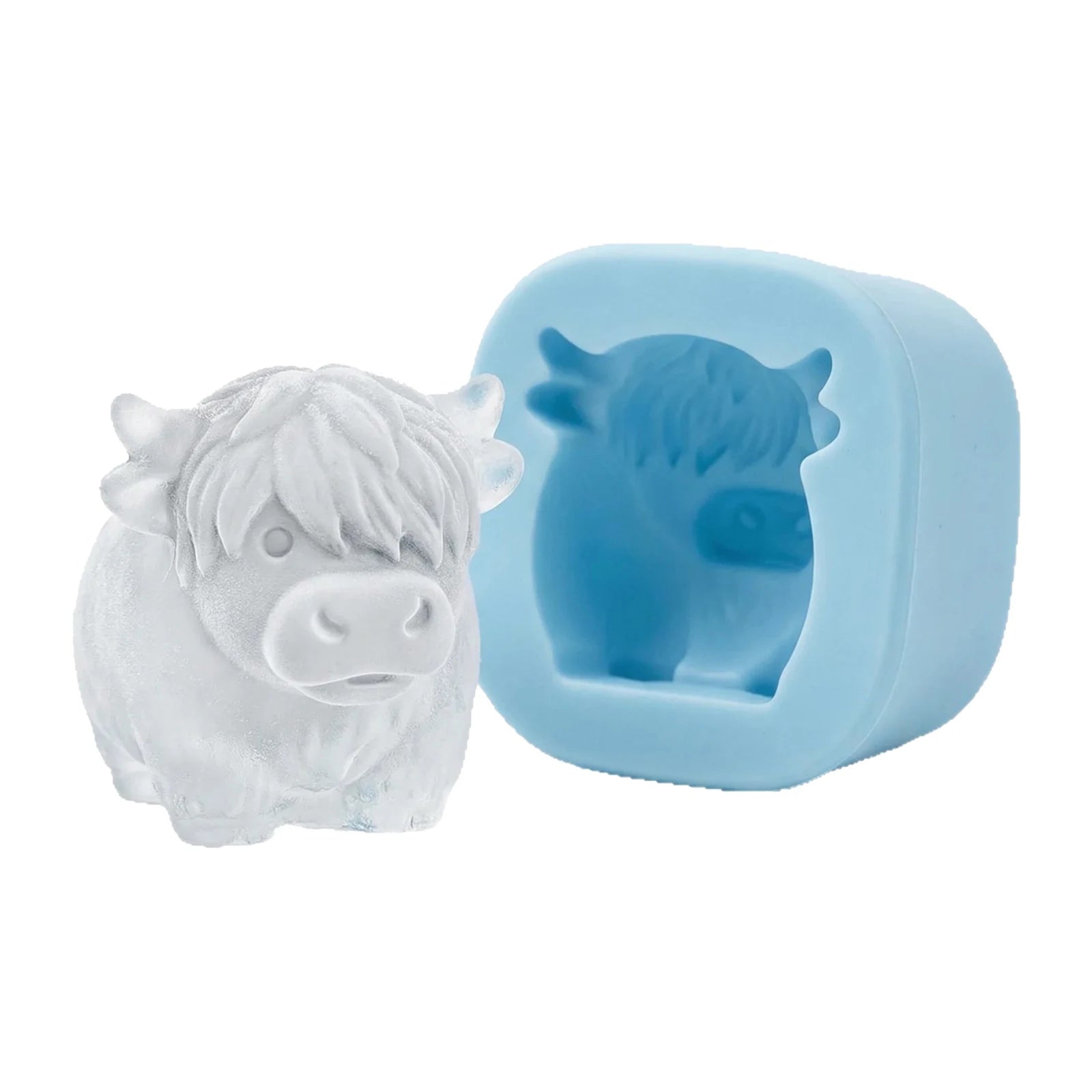 Silicone Mini Highland Cow Ice Cube Mould Easy To Demold Highland Cow Plaster Mould for Chocolate Candy Jelly Homemade Treats Peaceful Pleasures Health and Wellness