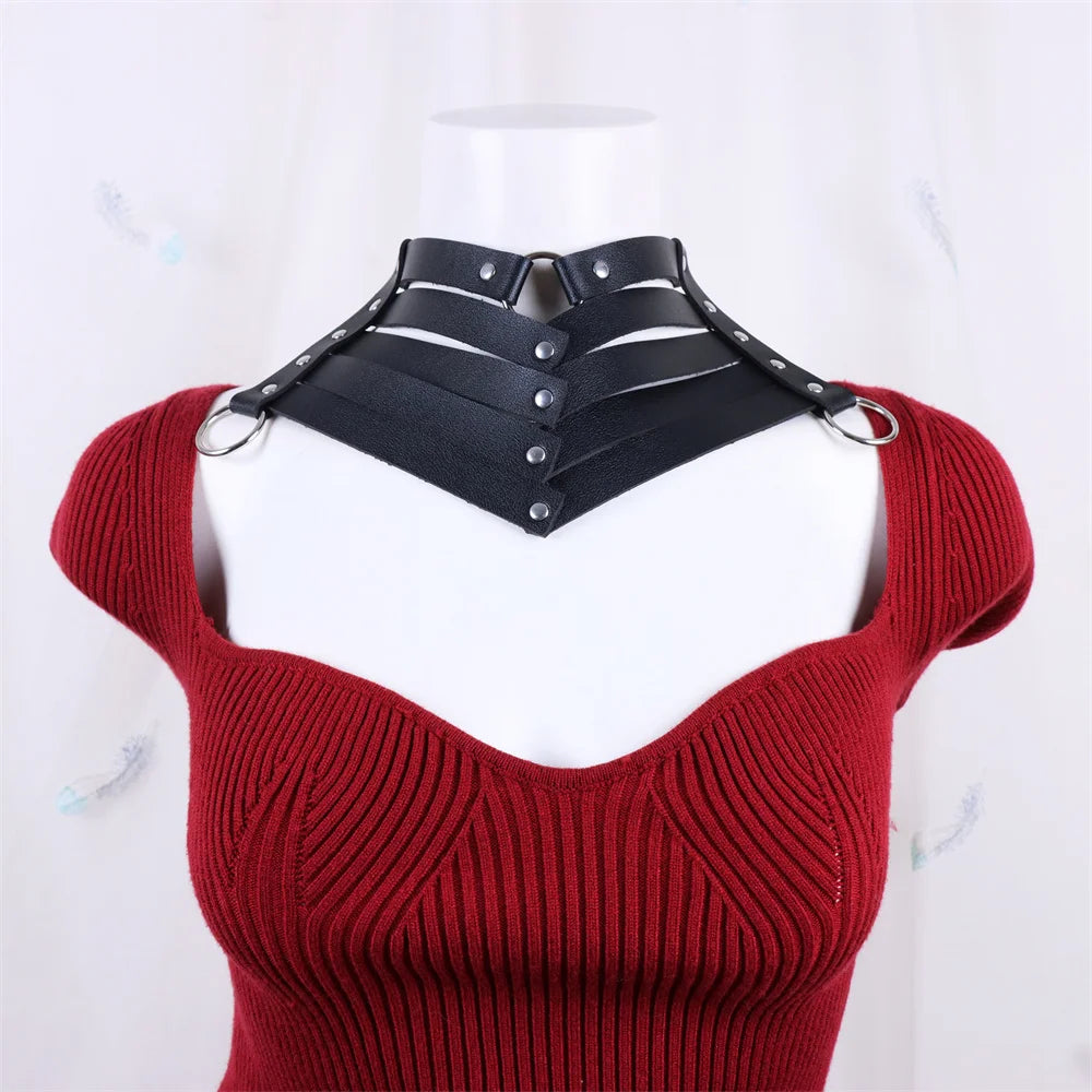 Black Sexy Trendy Rock Gothic Collar Necklaces Jewelry Leather Belt