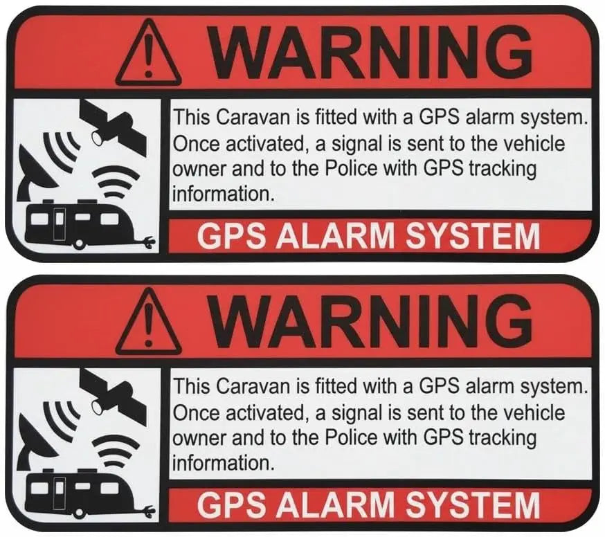 2pcs 13 X 5.5cm Caravan GPS Tracking Decal Sticker CAR Truck Vehicle Security Stickers Peaceful Pleasures Health and Wellness Default Title