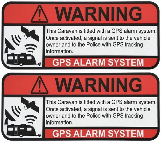 2pcs 13 X 5.5cm Caravan GPS Tracking Decal Sticker CAR Truck Vehicle Security Stickers Peaceful Pleasures Health and Wellness Default Title