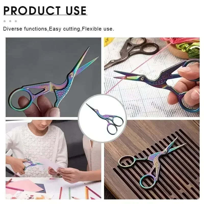 Rainbow Stork Embroidery Scissors – Sharp Stainless Steel Shears Embroidery Scissors Peaceful Pleasures Health and Wellness