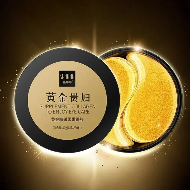 60pcs Golden Moisturizing Eye Mask for Eye Fatigue Relief Peaceful Pleasures Health and Wellness