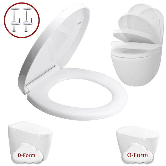 Bidet Toilet Seat Lid Quiet-Close Heavy Duty Slow Close Bowl Seats Quick Release Easy Cleaning Removable Cover Pad O/U-shape Peaceful Pleasures Health and Wellness
