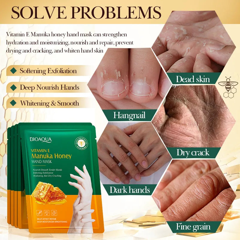 BIOAQUA Honey Hand Mask 10 Pairs – Moisturizing & Anti-Aging