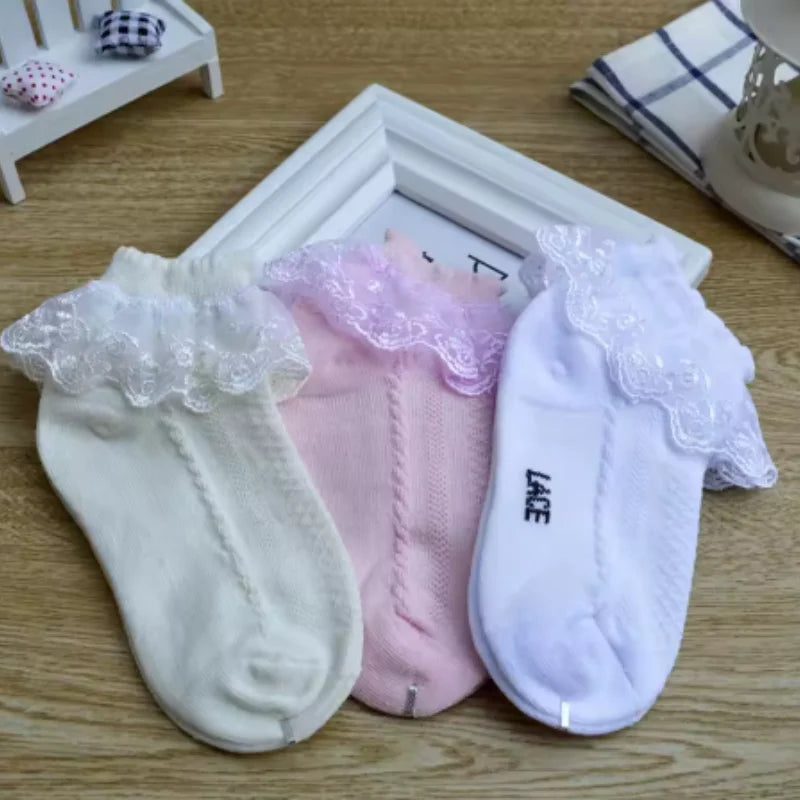 0-12Y Spring Summer Children Lace Socks Baby Girls Cotton Mesh Stockings Princess Short Dance Socks Kids Socks Ruffle Socks Peaceful Pleasures Health and Wellness