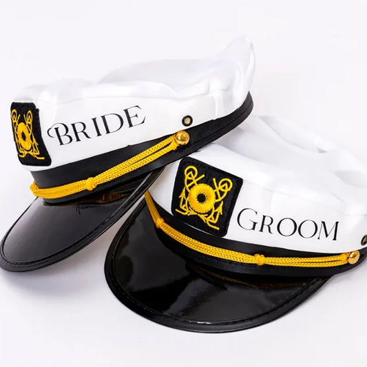 Nautical Captain Hat | Bride Groom Wedding Bachelorette Party Party Costume Hat Peaceful Pleasures Health and Wellness