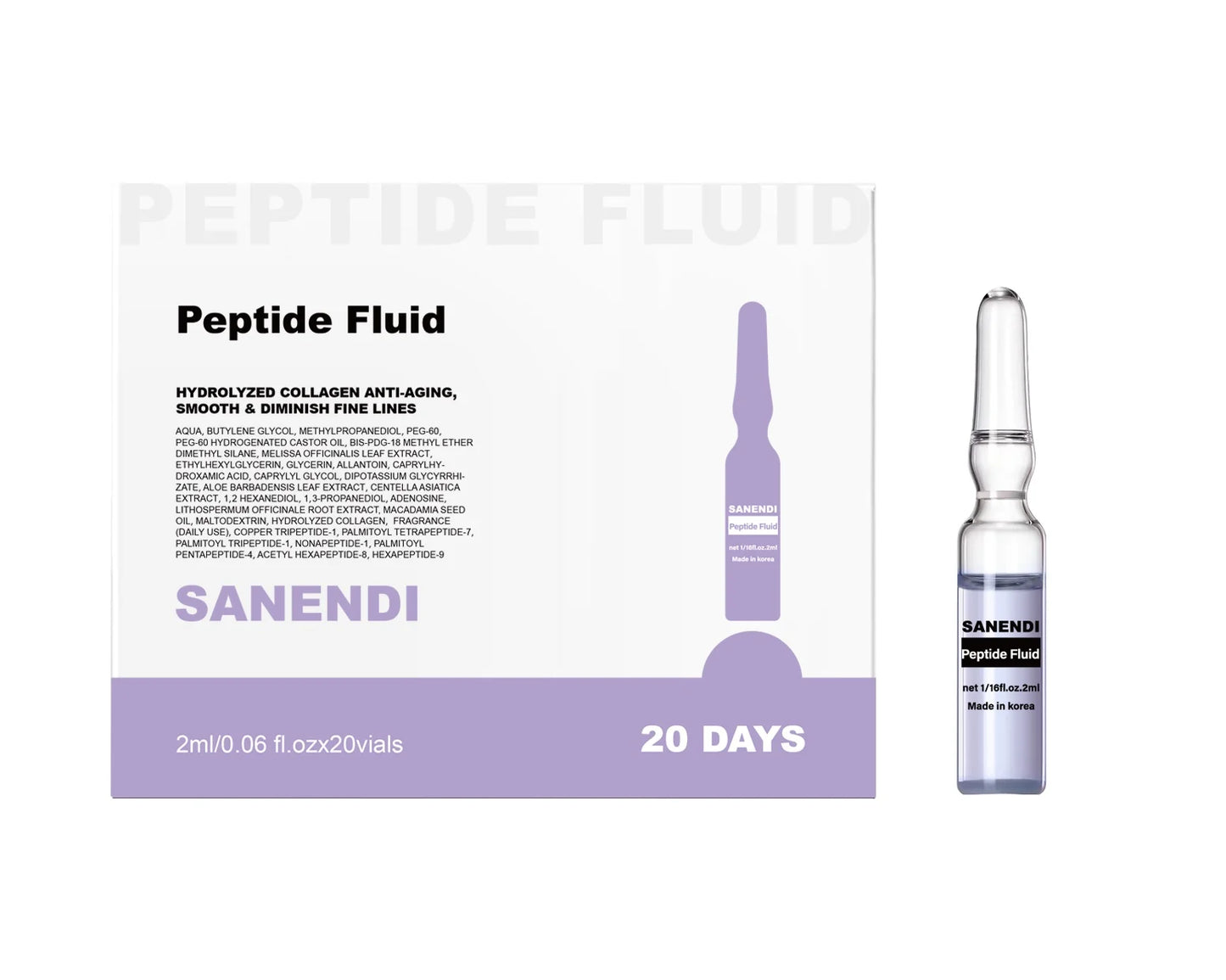 SANENDI Hyaluronic Acid Peptide Ampoule Serum | Dermapen 5/20PCS Facial Ampoule Serum Peaceful Pleasures Health and Wellness Peptide Fluid 5PCS