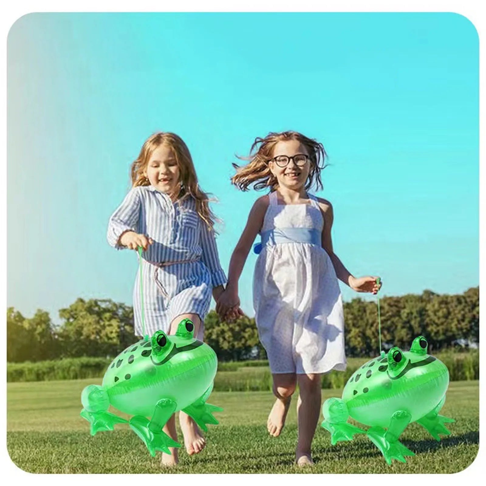 Glowing Inflatable Green Bouncing Frog Toad Ballon Jungle Animal Toy Funny Kids Party Gift Birthday Wedding Decoration Peaceful Pleasures Health and Wellness