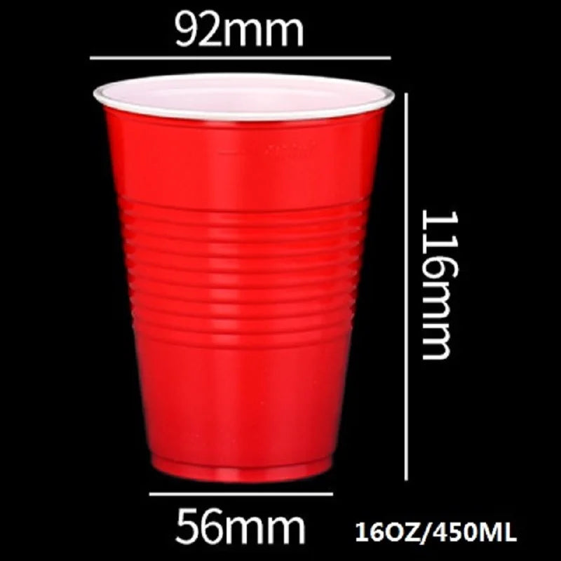 10PCS 16 OZ Party Cups for Home Party Birthday Wedding Peaceful Pleasures Health and Wellness Red