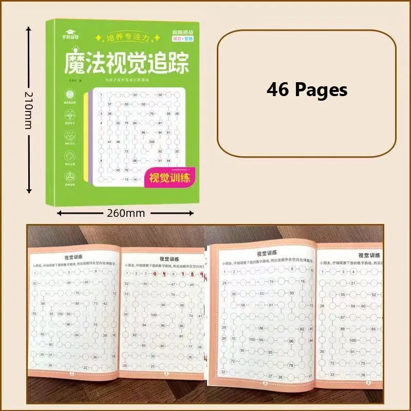 Preschool Visual Perception Activity Book 46 Pages Magic Number