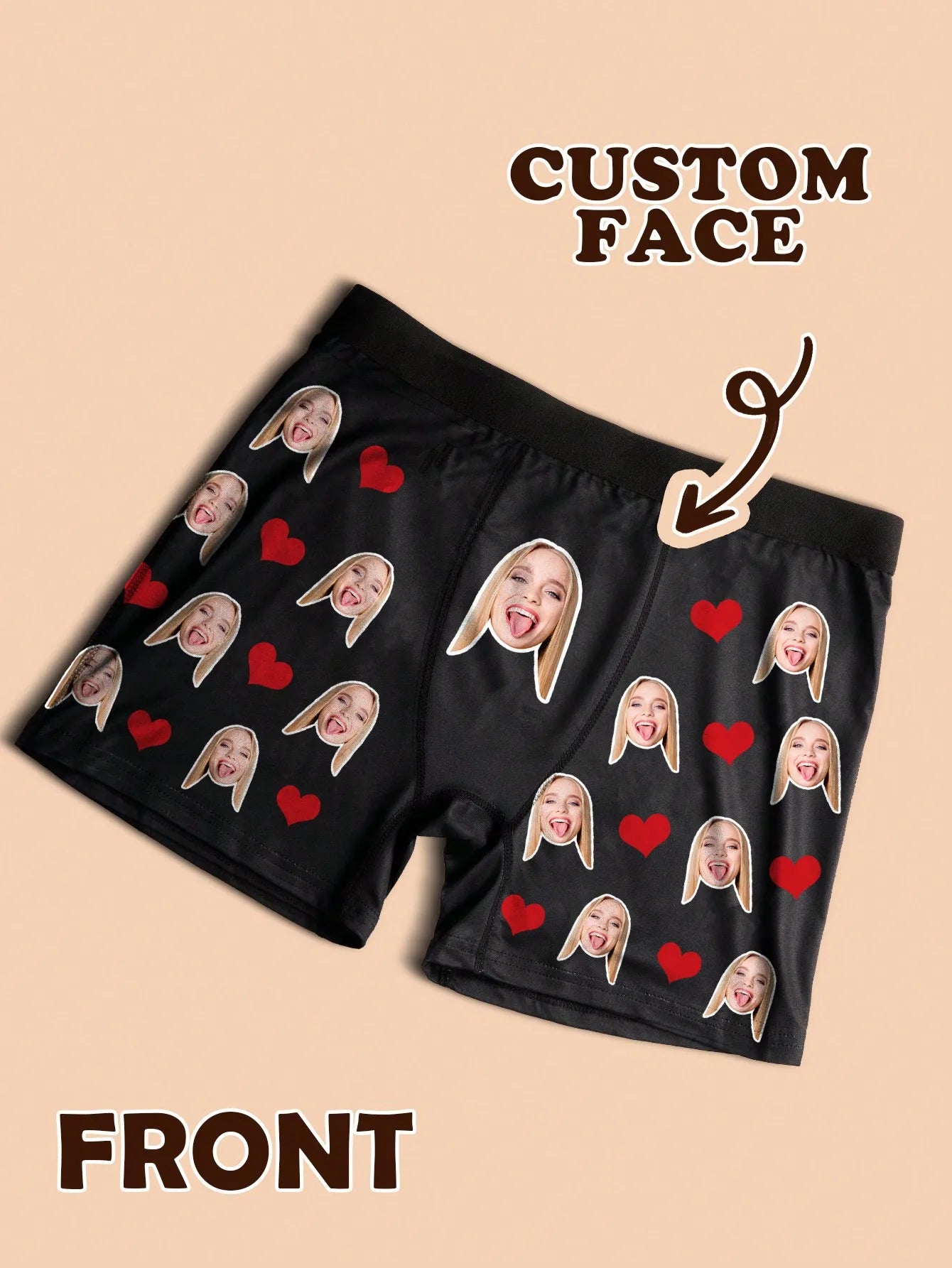 Custom Valentines Day Boxer Briefs For Men Personalized Photo Underwear Gift For Husband Boyfriend Anniversary Funny Face Print Peaceful Pleasures Health and Wellness