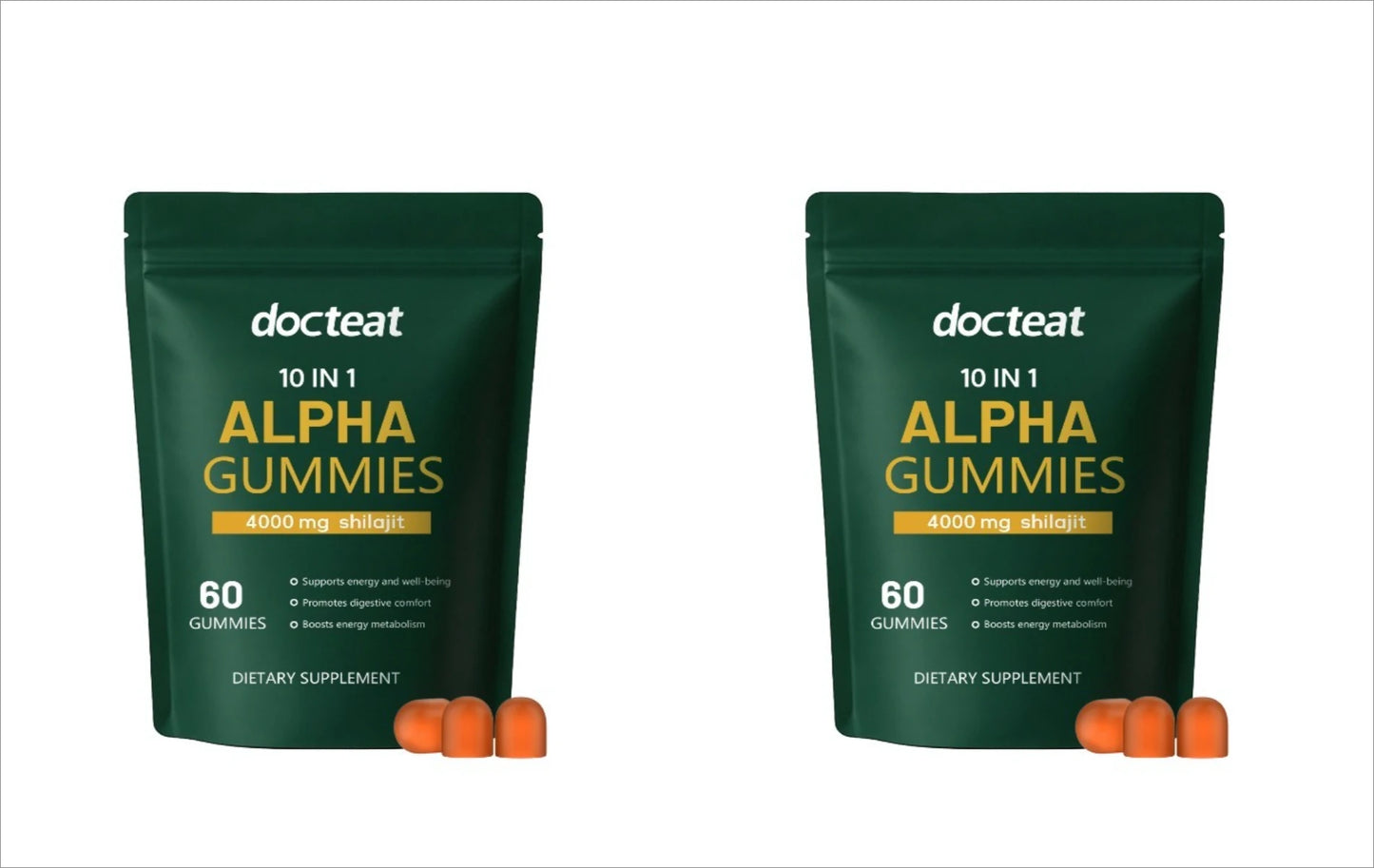 Docteat 10-in-1 ALPHA Gummies – Shilajit, Ashwagandha & Maca