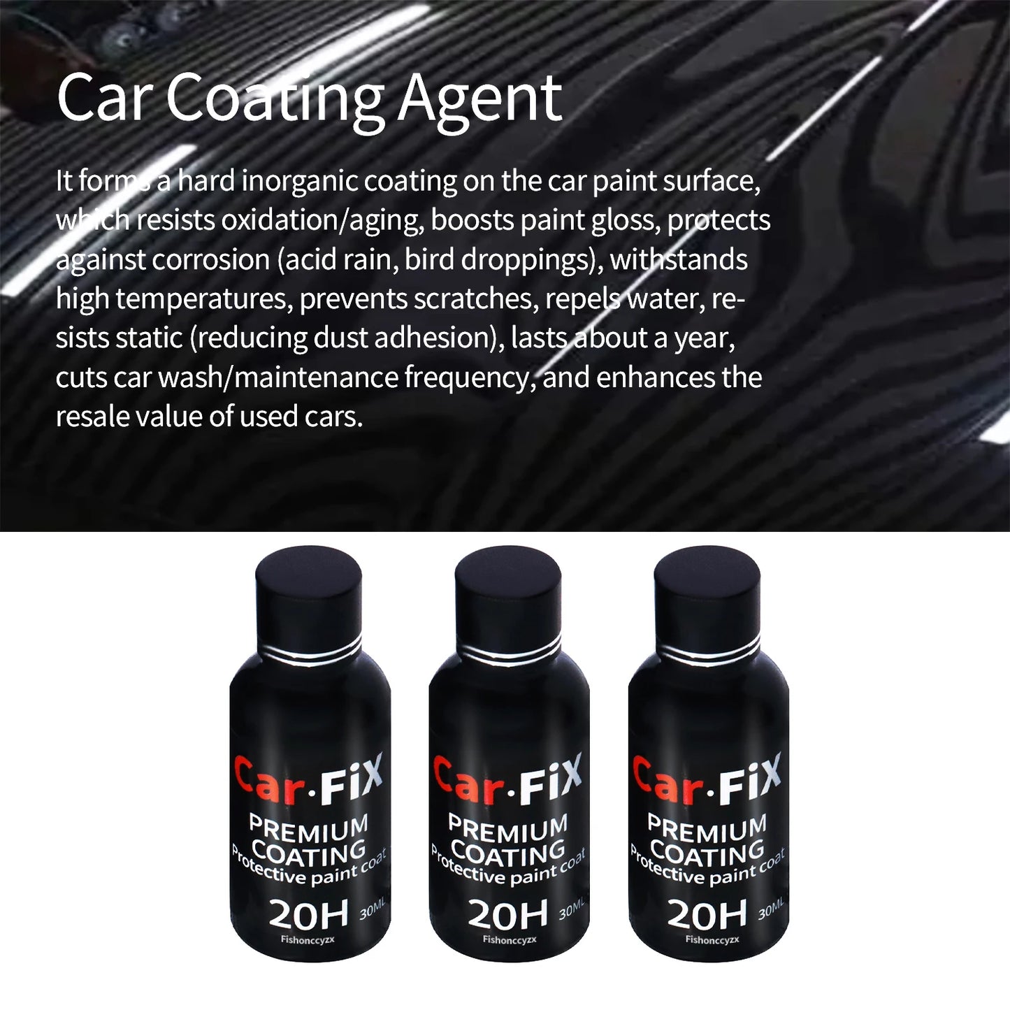 3PCS 20H Ceramic Coating Polishing Wax Super Hydrophobic Paint Care Durability Anti-Corrosion Plated Crystal Car Liquid Glass Peaceful Pleasures Health and Wellness