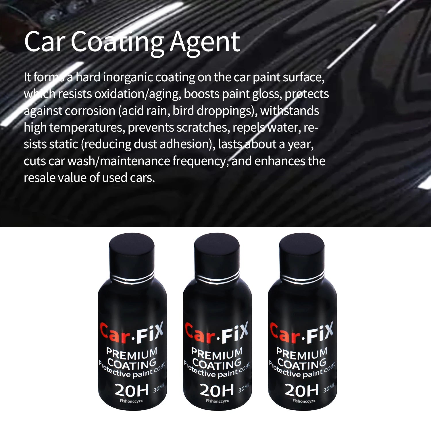 3PCS 20H Ceramic Coating Polishing Wax Super Hydrophobic Paint Care Durability Anti-Corrosion Plated Crystal Car Liquid Glass Peaceful Pleasures Health and Wellness