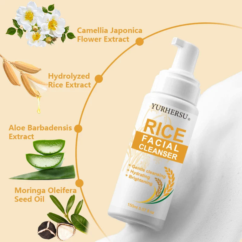 YURHERSU Rice Essence Facial Cleanser – Deep Clean & Hydrate