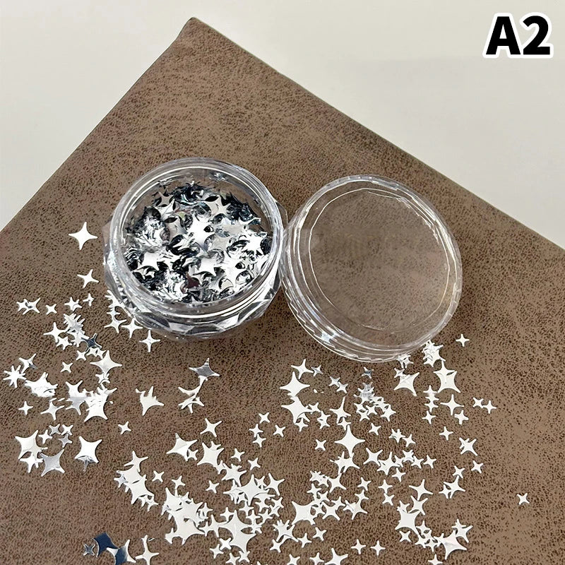 1Box Nail Glitter Star Shape Sequins Sparkly Flakes Paillette Nail Art Charms Decorations DIY Slices Accessories Peaceful Pleasures Health and Wellness A2