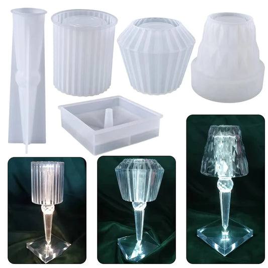 DIY Epoxy Resin Lamp Silicone Mold | Diamond Crystal Pattern Resin Silicone Mold Peaceful Pleasures Health and Wellness