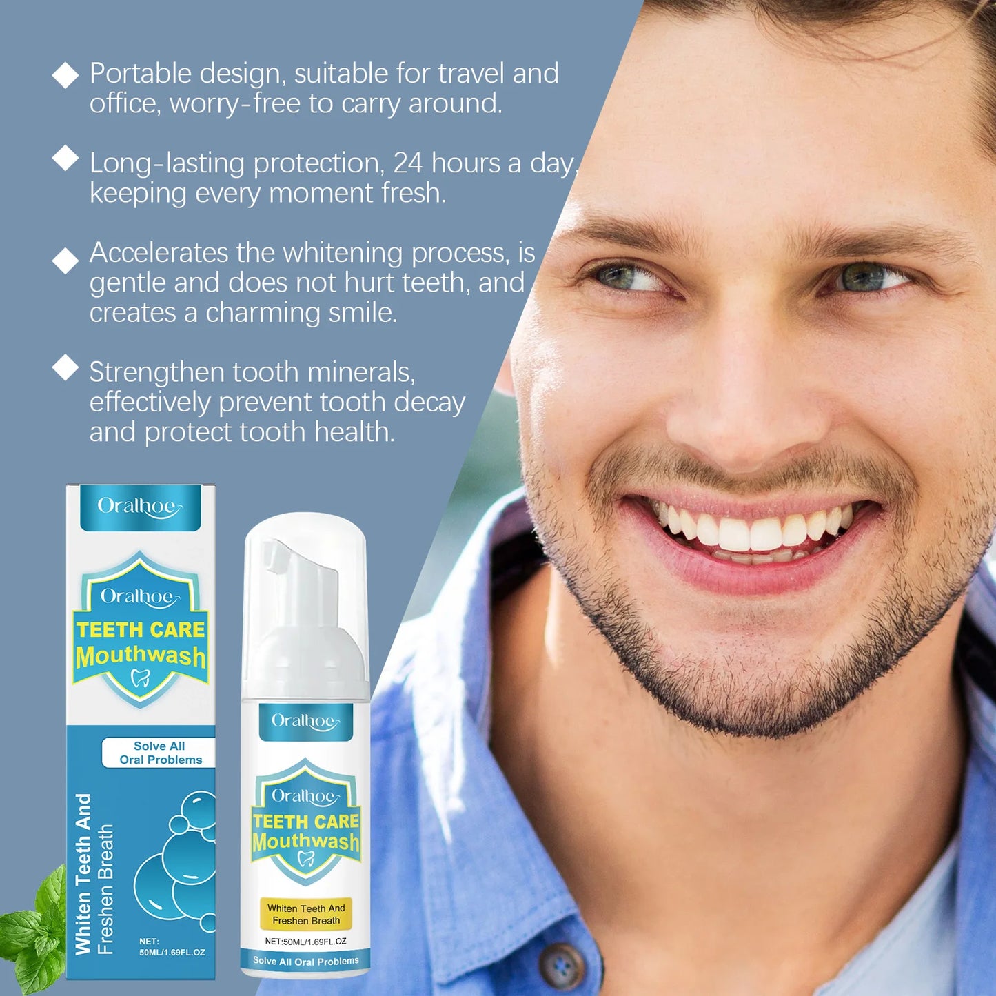 Oralhoe Teeth Whitening Foam – Mint Oral Care Mousse