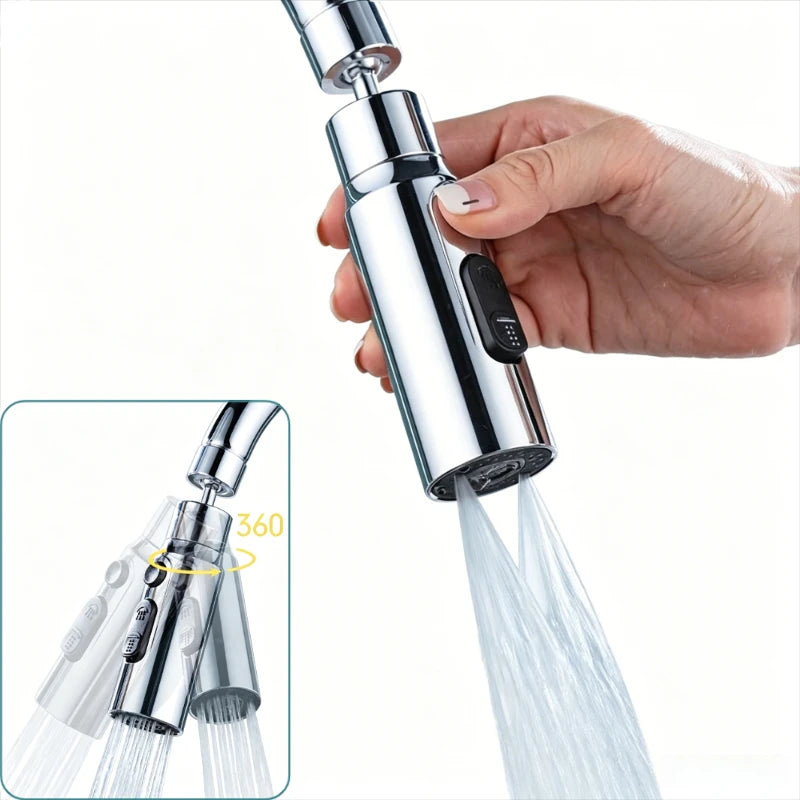 1pc Kitchen Faucet Aerator Faucet 3 Modes Bathroom Anti-splash Sprayer Kitchen Taps Anti-Splash Tap Booster Shower Filter Peaceful Pleasures Health and Wellness