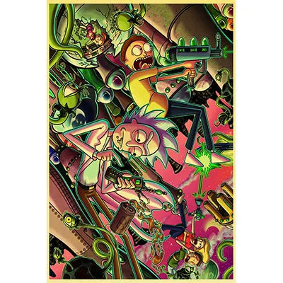 Psychedelic Mushroom Skeleton Canvas Wall Art | Modern Print
