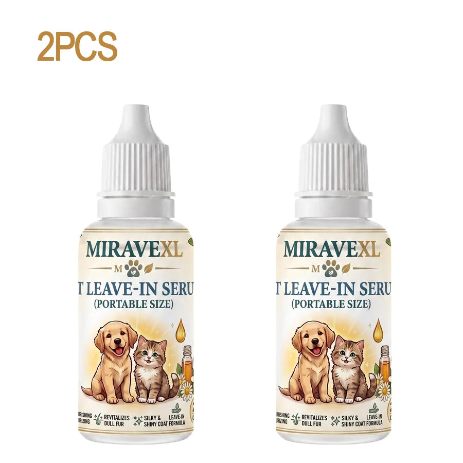 MIRAVEXL Pet Waterless Serum – Dog & Cat No-Rinse Dry Shampoo
