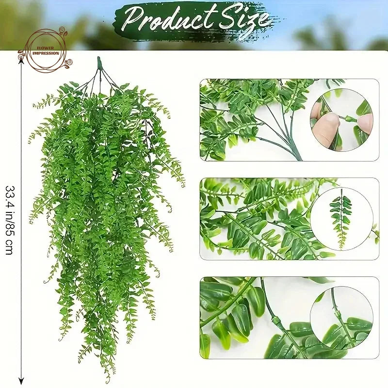 Artificial Hanging Fern Vine Garland | Fake Greenery Decor