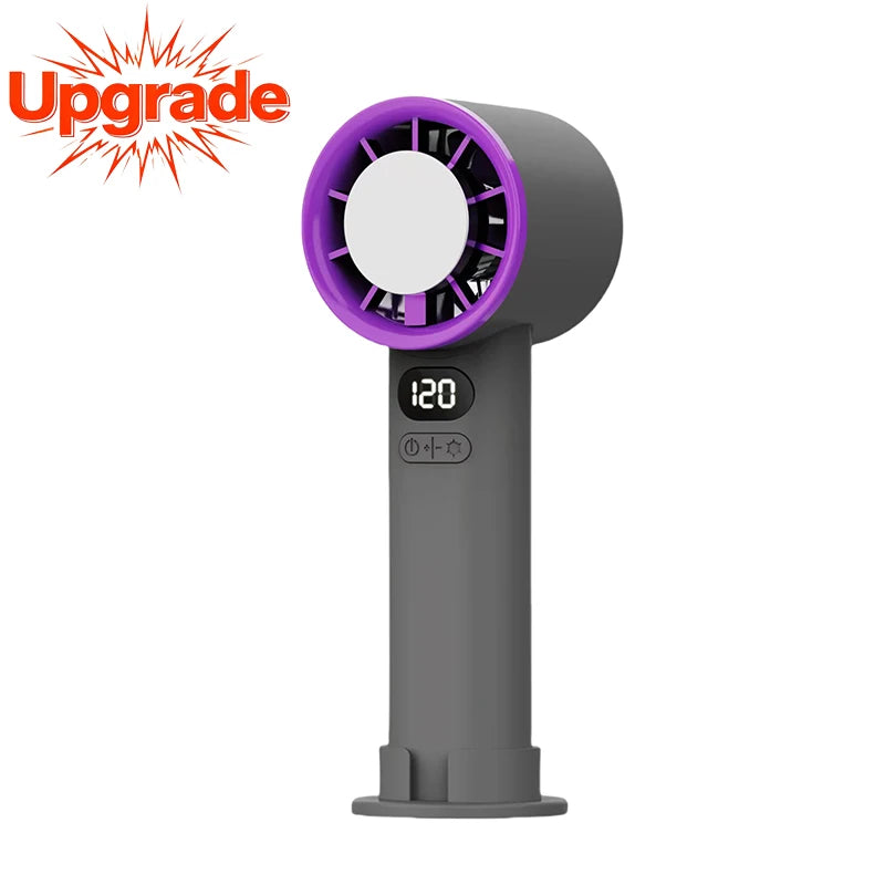 Mini Handheld Fan 120 Speed Portable Bladeless Desktop Fans Rechargeable Instant Cooling With Ice Mode For Men Women New Peaceful Pleasures Health and Wellness Purple Upgrade